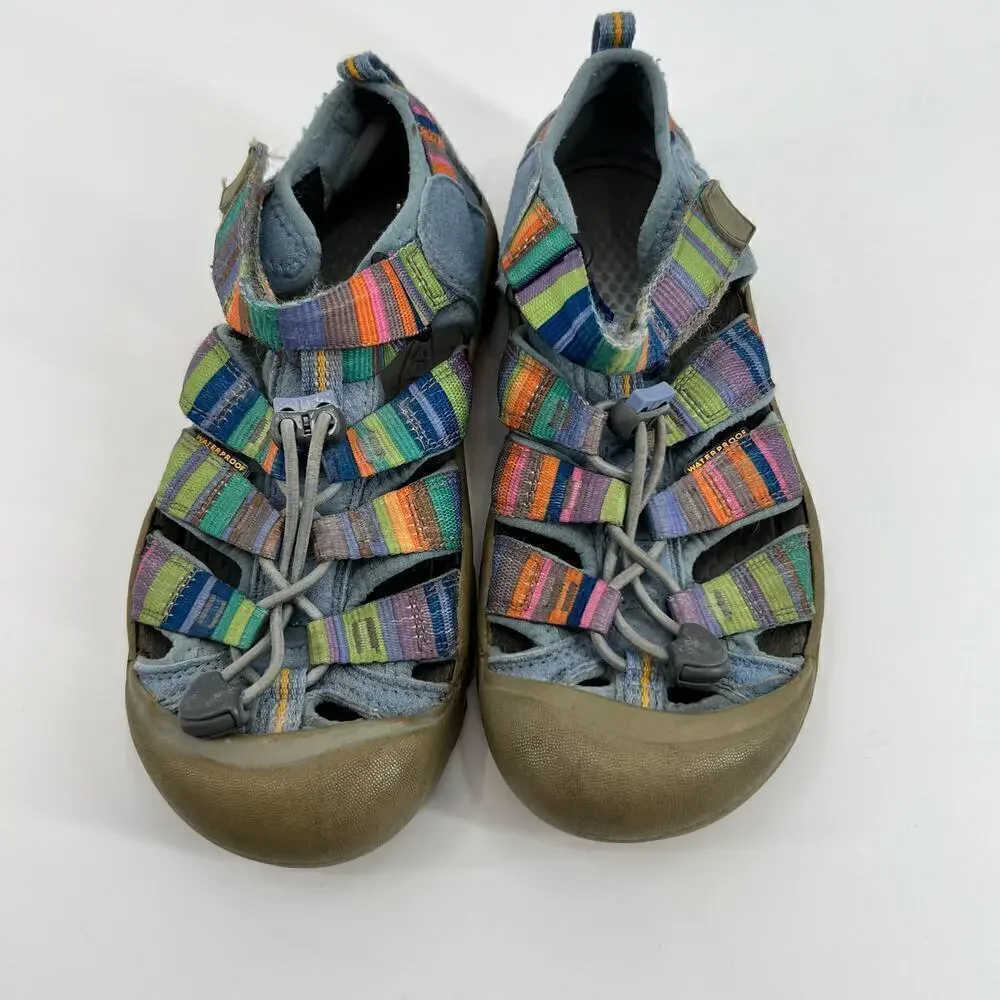 Keen Sport Sandals Blue rainbow Shoes Youth Size 3 Waterproof Closed Heel & Toe